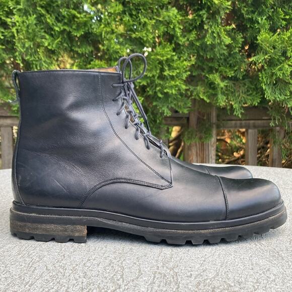 9E BALLY Calim Black Calfskin Leather Cap Toe Dress Boots Black Italy main image 5